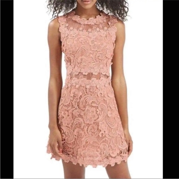 Top Shop Floral Mauve Pink Scallop Lace Dress Self Portrait - Picture 2 of 5